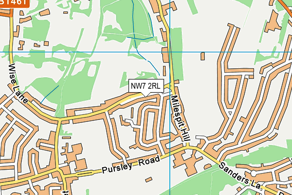 NW7 2RL map - OS VectorMap District (Ordnance Survey)