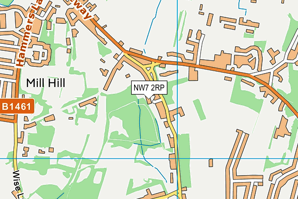 NW7 2RP map - OS VectorMap District (Ordnance Survey)
