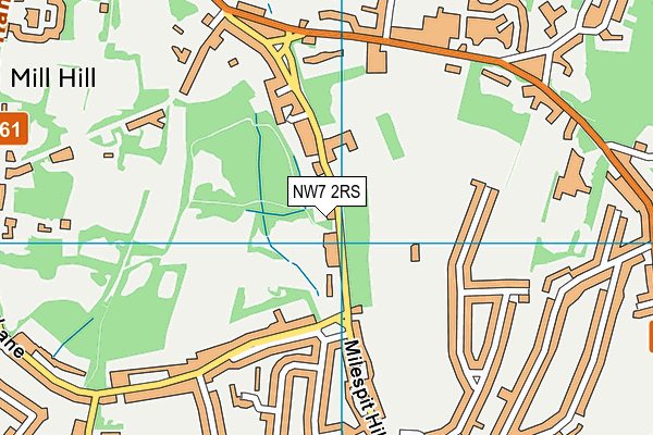 NW7 2RS map - OS VectorMap District (Ordnance Survey)