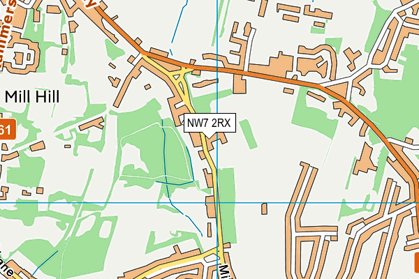 The Mount - Mill Hill International map (NW7 2RX) - OS VectorMap District (Ordnance Survey)