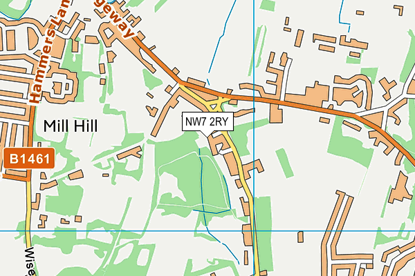 NW7 2RY map - OS VectorMap District (Ordnance Survey)