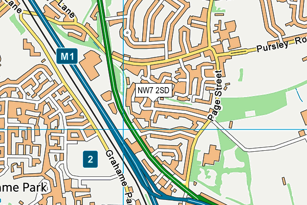 NW7 2SD map - OS VectorMap District (Ordnance Survey)