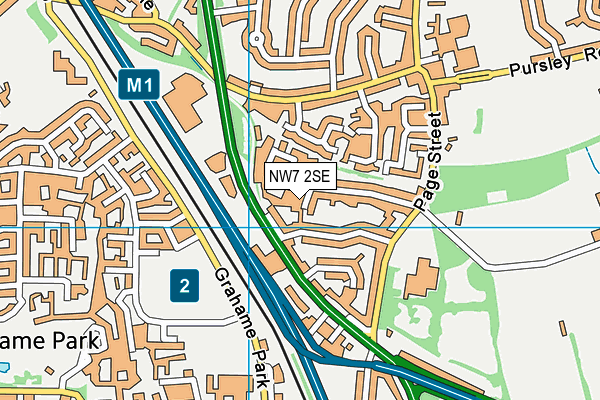 NW7 2SE map - OS VectorMap District (Ordnance Survey)