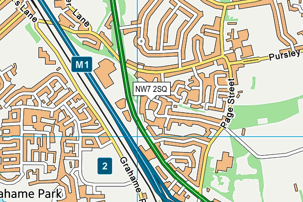 NW7 2SQ map - OS VectorMap District (Ordnance Survey)