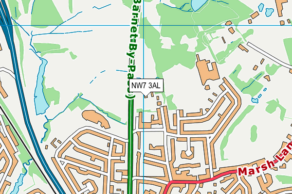 NW7 3AL map - OS VectorMap District (Ordnance Survey)