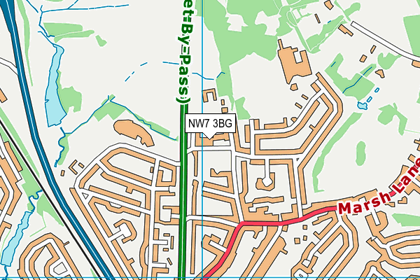 NW7 3BG map - OS VectorMap District (Ordnance Survey)