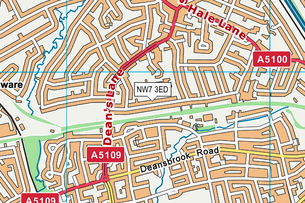 Deansbrook Infant School map (NW7 3ED) - OS VectorMap District (Ordnance Survey)