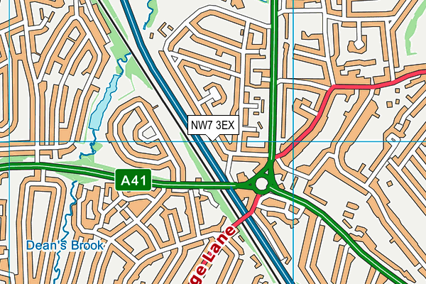 NW7 3EX map - OS VectorMap District (Ordnance Survey)