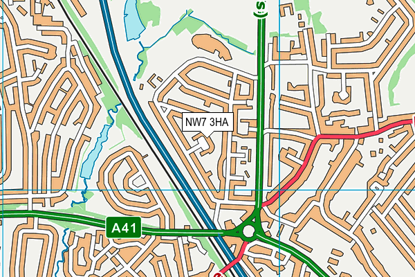 NW7 3HA map - OS VectorMap District (Ordnance Survey)