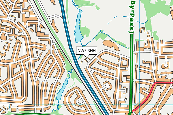 NW7 3HH map - OS VectorMap District (Ordnance Survey)