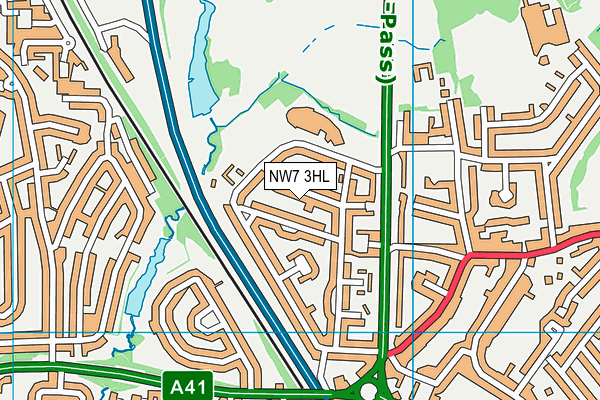 NW7 3HL map - OS VectorMap District (Ordnance Survey)
