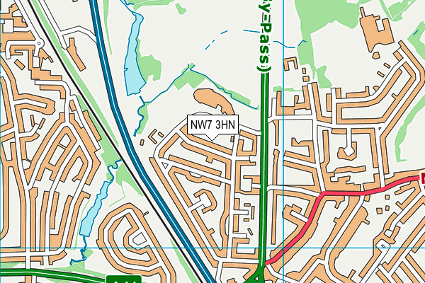 NW7 3HN map - OS VectorMap District (Ordnance Survey)