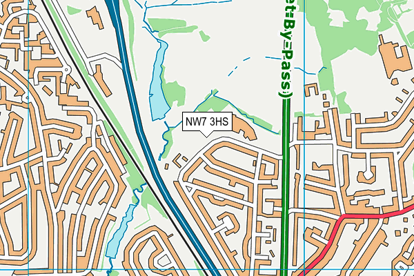 Northway School map (NW7 3HS) - OS VectorMap District (Ordnance Survey)