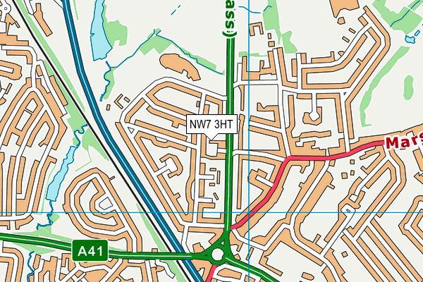 NW7 3HT map - OS VectorMap District (Ordnance Survey)