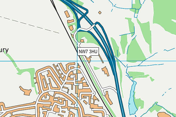 NW7 3HU map - OS VectorMap District (Ordnance Survey)