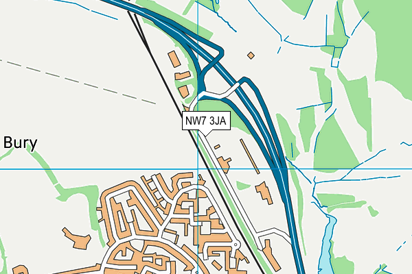 NW7 3JA map - OS VectorMap District (Ordnance Survey)