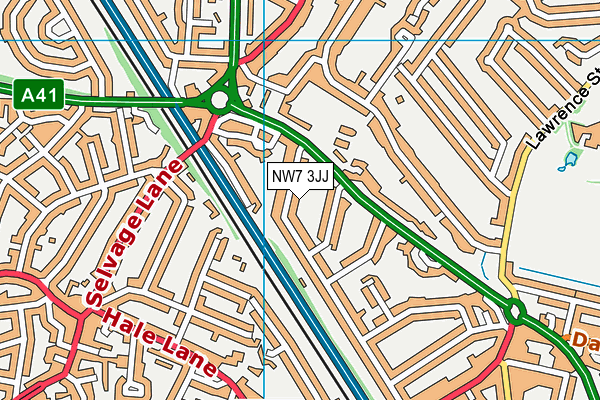 NW7 3JJ map - OS VectorMap District (Ordnance Survey)