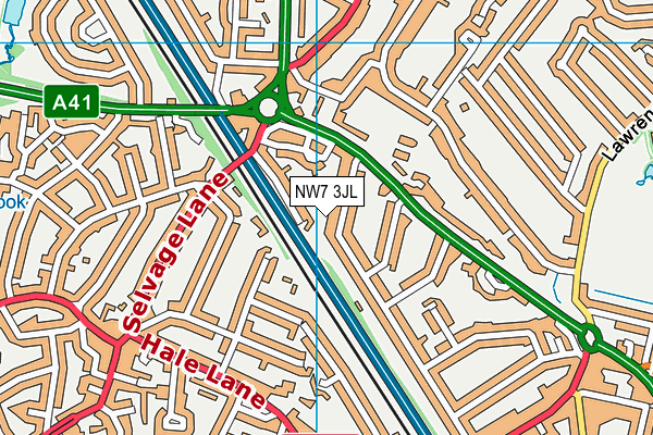 NW7 3JL map - OS VectorMap District (Ordnance Survey)