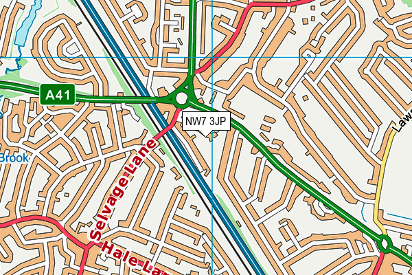 NW7 3JP map - OS VectorMap District (Ordnance Survey)