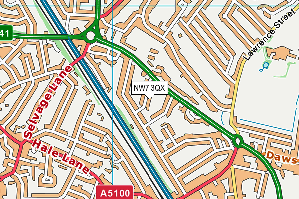 NW7 3QX map - OS VectorMap District (Ordnance Survey)