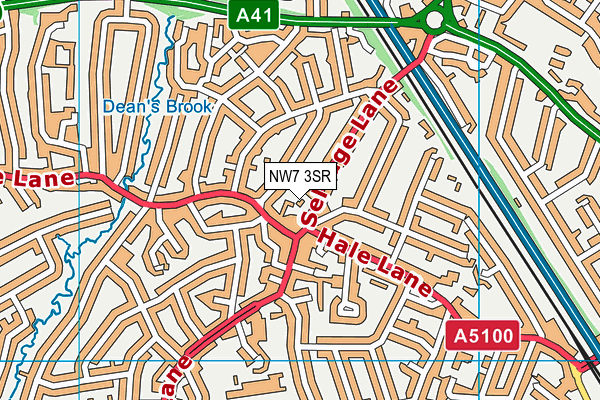 NW7 3SR map - OS VectorMap District (Ordnance Survey)