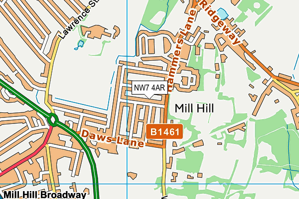 NW7 4AR map - OS VectorMap District (Ordnance Survey)