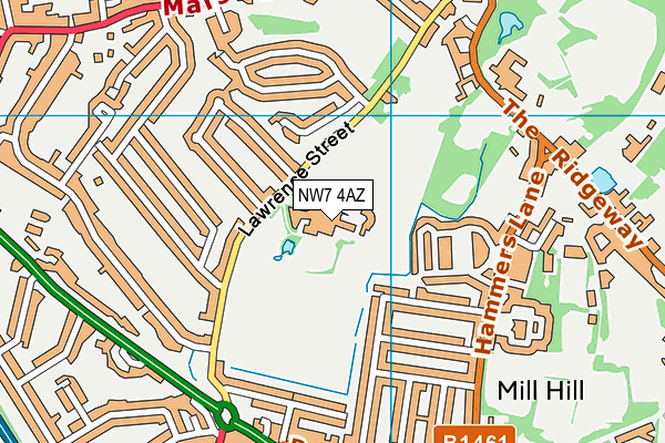 NW7 4AZ map - OS VectorMap District (Ordnance Survey)