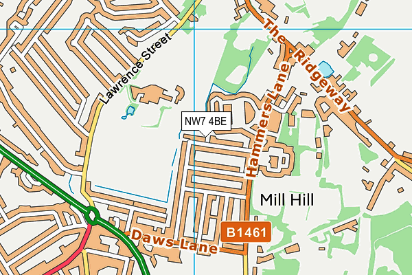 NW7 4BE map - OS VectorMap District (Ordnance Survey)