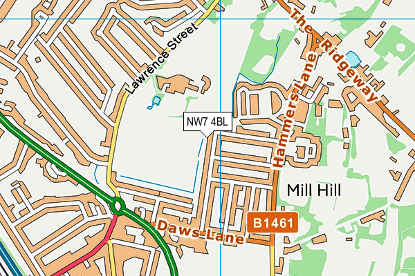 NW7 4BL map - OS VectorMap District (Ordnance Survey)