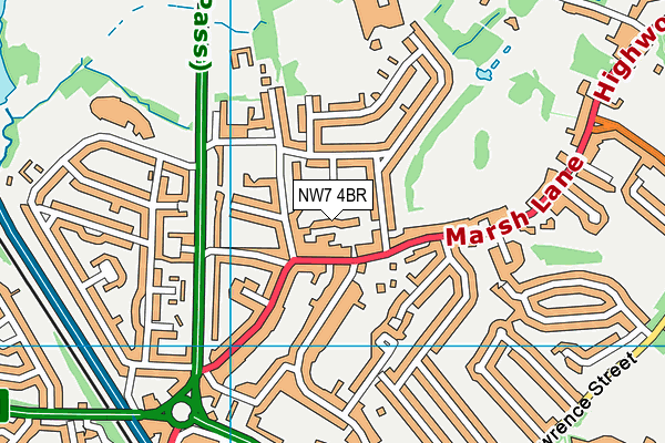 NW7 4BR map - OS VectorMap District (Ordnance Survey)