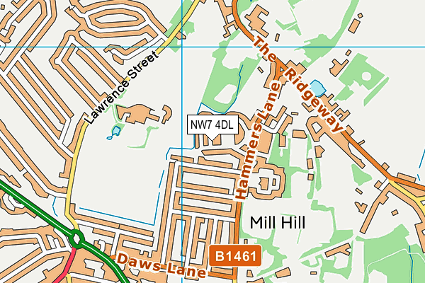 NW7 4DL map - OS VectorMap District (Ordnance Survey)