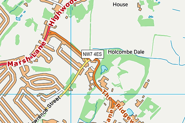 NW7 4ES map - OS VectorMap District (Ordnance Survey)