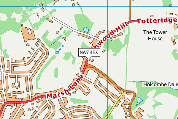 NW7 4EX map - OS VectorMap District (Ordnance Survey)