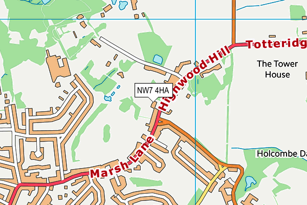 NW7 4HA map - OS VectorMap District (Ordnance Survey)