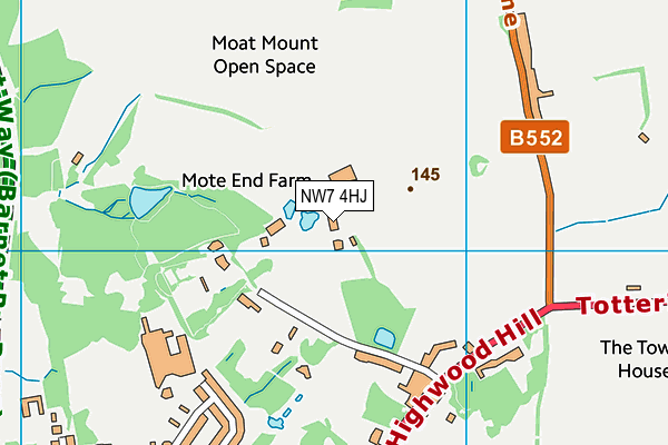 NW7 4HJ map - OS VectorMap District (Ordnance Survey)