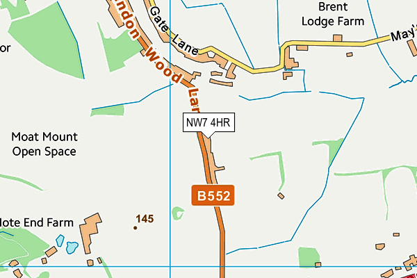 NW7 4HR map - OS VectorMap District (Ordnance Survey)
