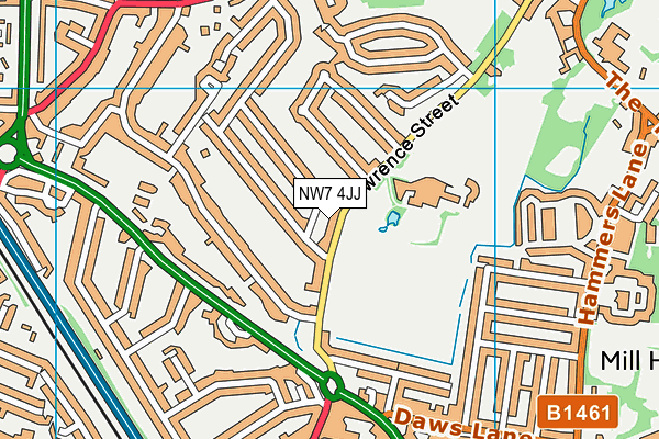 NW7 4JJ map - OS VectorMap District (Ordnance Survey)