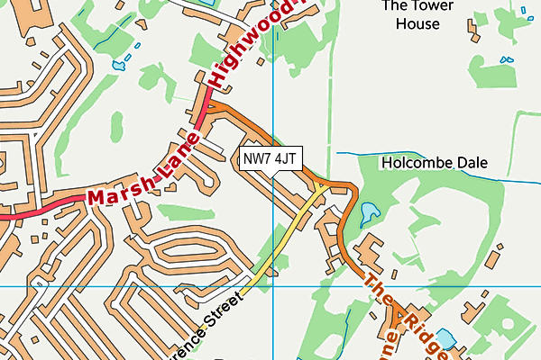 NW7 4JT map - OS VectorMap District (Ordnance Survey)
