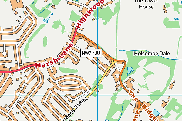 NW7 4JU map - OS VectorMap District (Ordnance Survey)