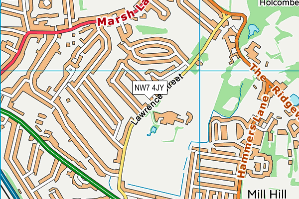 NW7 4JY map - OS VectorMap District (Ordnance Survey)