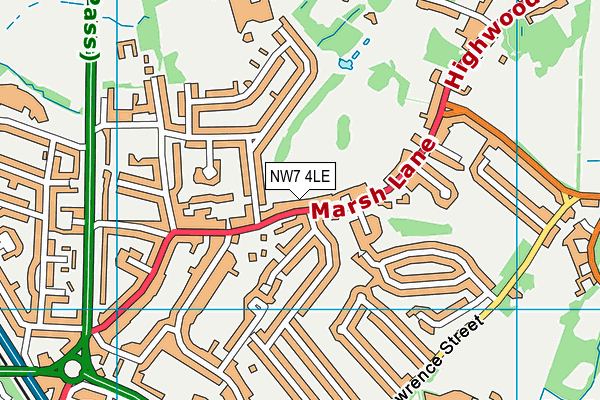 NW7 4LE map - OS VectorMap District (Ordnance Survey)