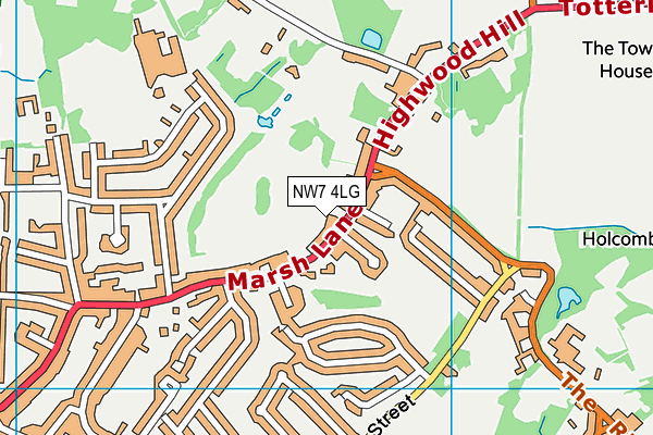 NW7 4LG map - OS VectorMap District (Ordnance Survey)