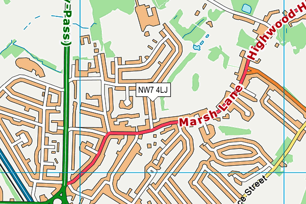 NW7 4LJ map - OS VectorMap District (Ordnance Survey)