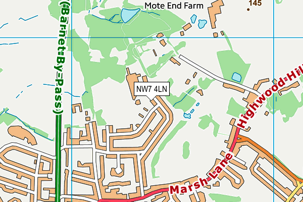 NW7 4LN map - OS VectorMap District (Ordnance Survey)