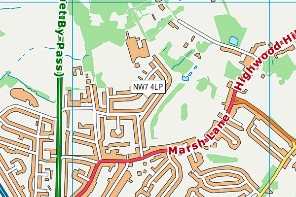 NW7 4LP map - OS VectorMap District (Ordnance Survey)