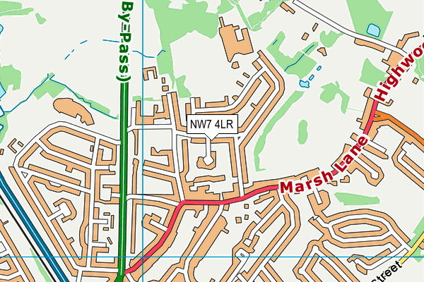 NW7 4LR map - OS VectorMap District (Ordnance Survey)