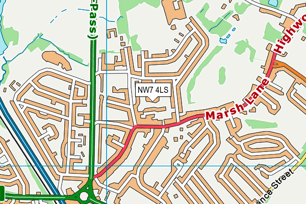 NW7 4LS map - OS VectorMap District (Ordnance Survey)