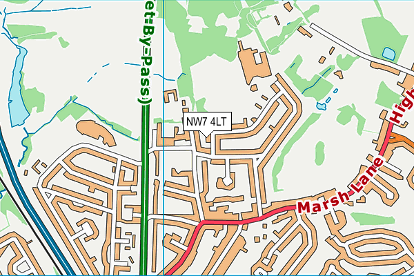 NW7 4LT map - OS VectorMap District (Ordnance Survey)