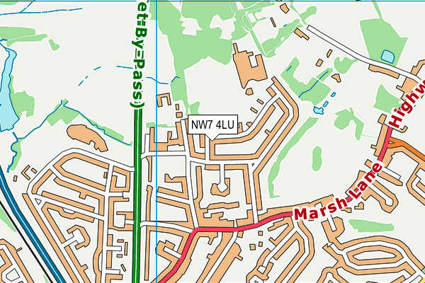 NW7 4LU map - OS VectorMap District (Ordnance Survey)