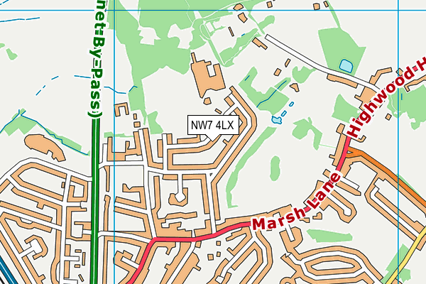 NW7 4LX map - OS VectorMap District (Ordnance Survey)